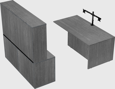 Executive parallel desk with credenza
