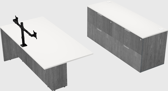 Executive parallel desk with credenza