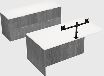 Executive parallel desk with credenza
