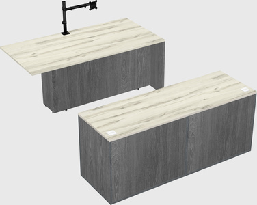 Executive parallel desk with credenza