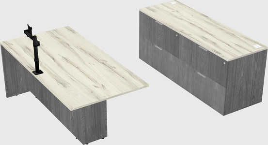 Executive parallel desk with credenza
