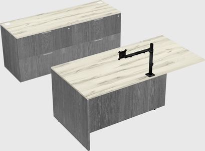 Executive parallel desk with credenza