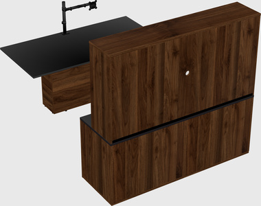 Executive parallel desk with credenza