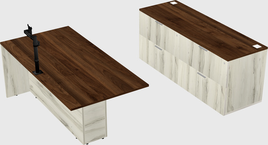 Executive parallel desk with credenza