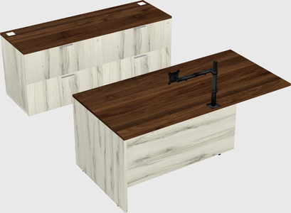 Executive parallel desk with credenza