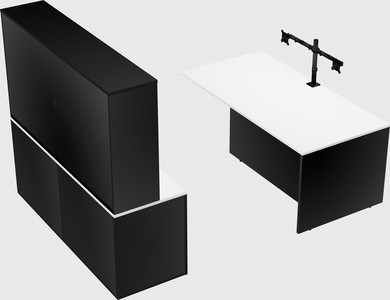 Executive parallel desk with credenza