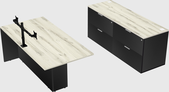 Executive parallel desk with credenza