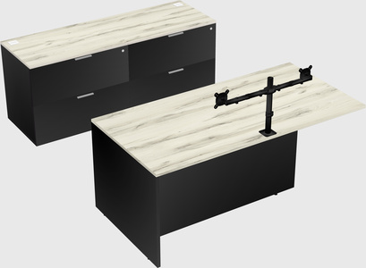 Executive parallel desk with credenza