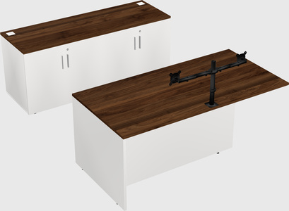 Executive parallel desk with credenza
