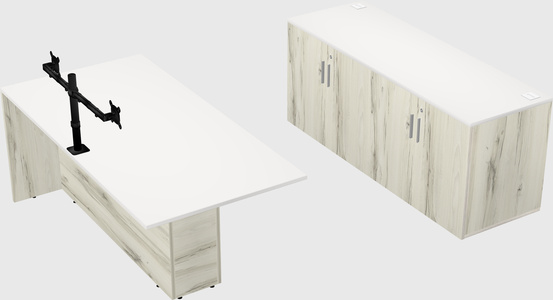 Executive parallel desk with credenza