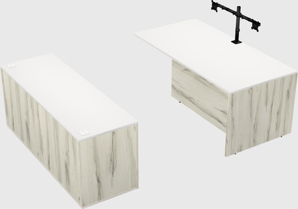 Executive parallel desk with credenza