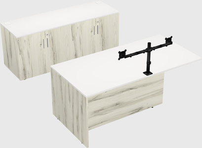 Executive parallel desk with credenza