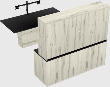 Executive parallel desk with credenza