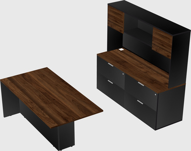 Executive parallel desk with credenza