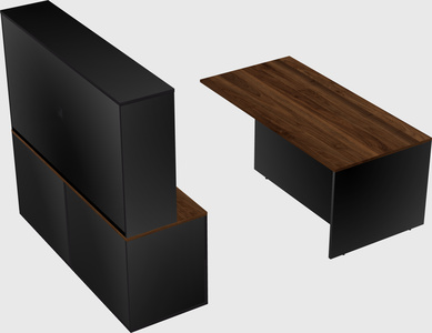 Executive parallel desk with credenza