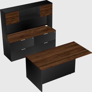 Executive parallel desk with credenza
