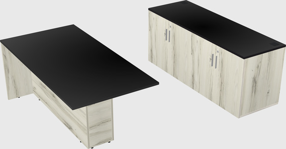 Executive parallel desk with credenza