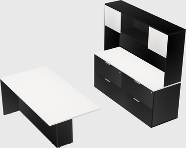 Executive parallel desk with credenza
