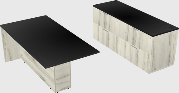 Executive parallel desk with credenza
