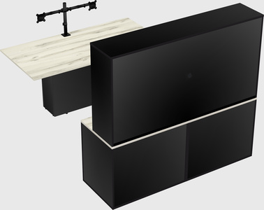 Executive parallel desk with credenza