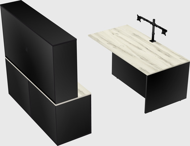 Executive parallel desk with credenza