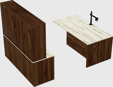Executive parallel desk with credenza