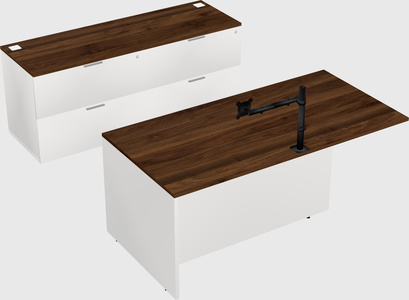 Executive parallel desk with credenza