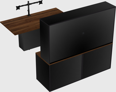 Executive parallel desk with credenza