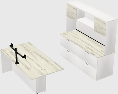 Executive parallel desk with credenza