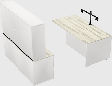 Executive parallel desk with credenza