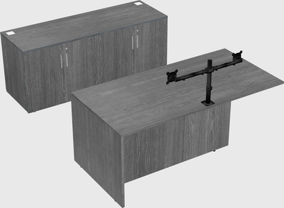 Executive parallel desk with credenza