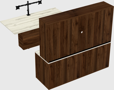 Executive parallel desk with credenza
