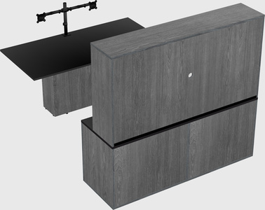 Executive parallel desk with credenza
