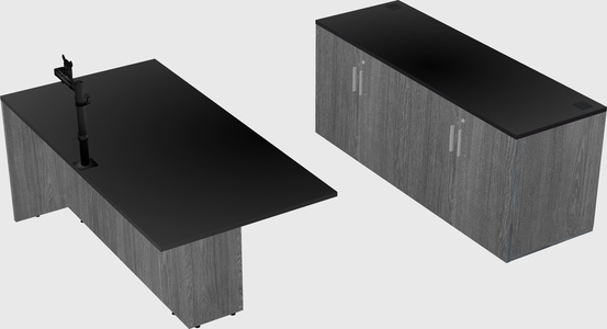 Executive parallel desk with credenza