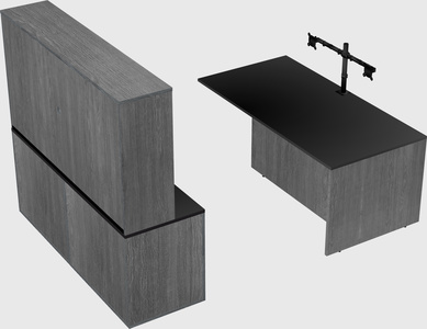 Executive parallel desk with credenza