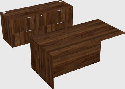 Executive parallel desk with credenza