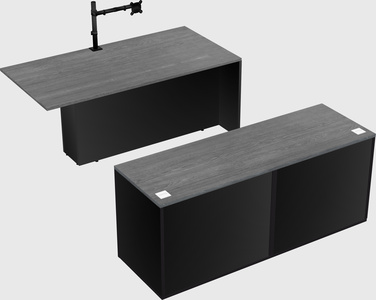 Executive parallel desk with credenza