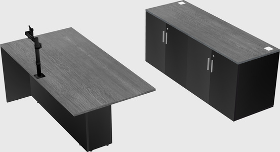 Executive parallel desk with credenza