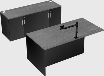 Executive parallel desk with credenza
