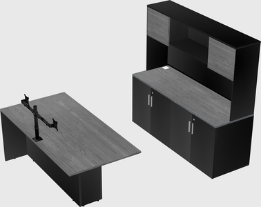 Executive parallel desk with credenza