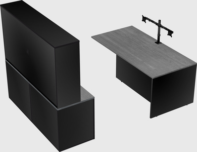 Executive parallel desk with credenza