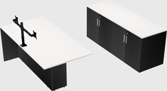 Executive parallel desk with credenza