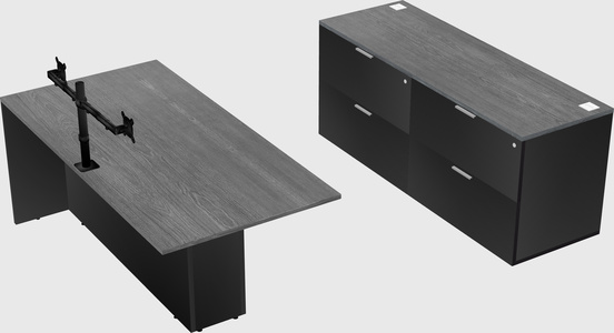 Executive parallel desk with credenza