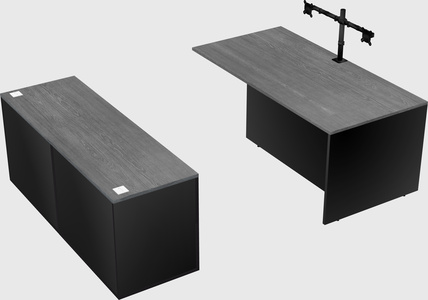 Executive parallel desk with credenza