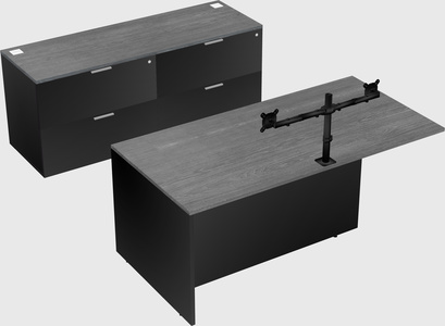 Executive parallel desk with credenza