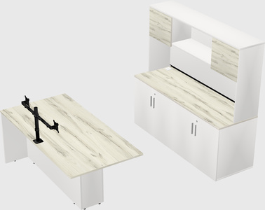 Executive parallel desk with credenza