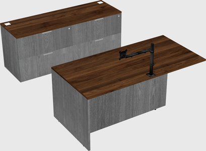 Executive parallel desk with credenza