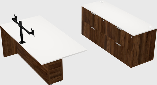 Executive parallel desk with credenza