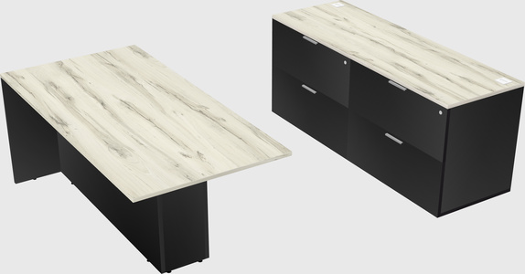 Executive parallel desk with credenza