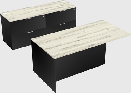 Executive parallel desk with credenza